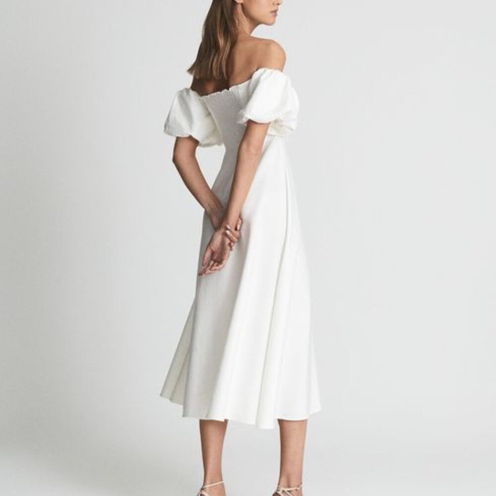 Shona Puff Sleeve Off Shoulder Midi Dress - No bundle